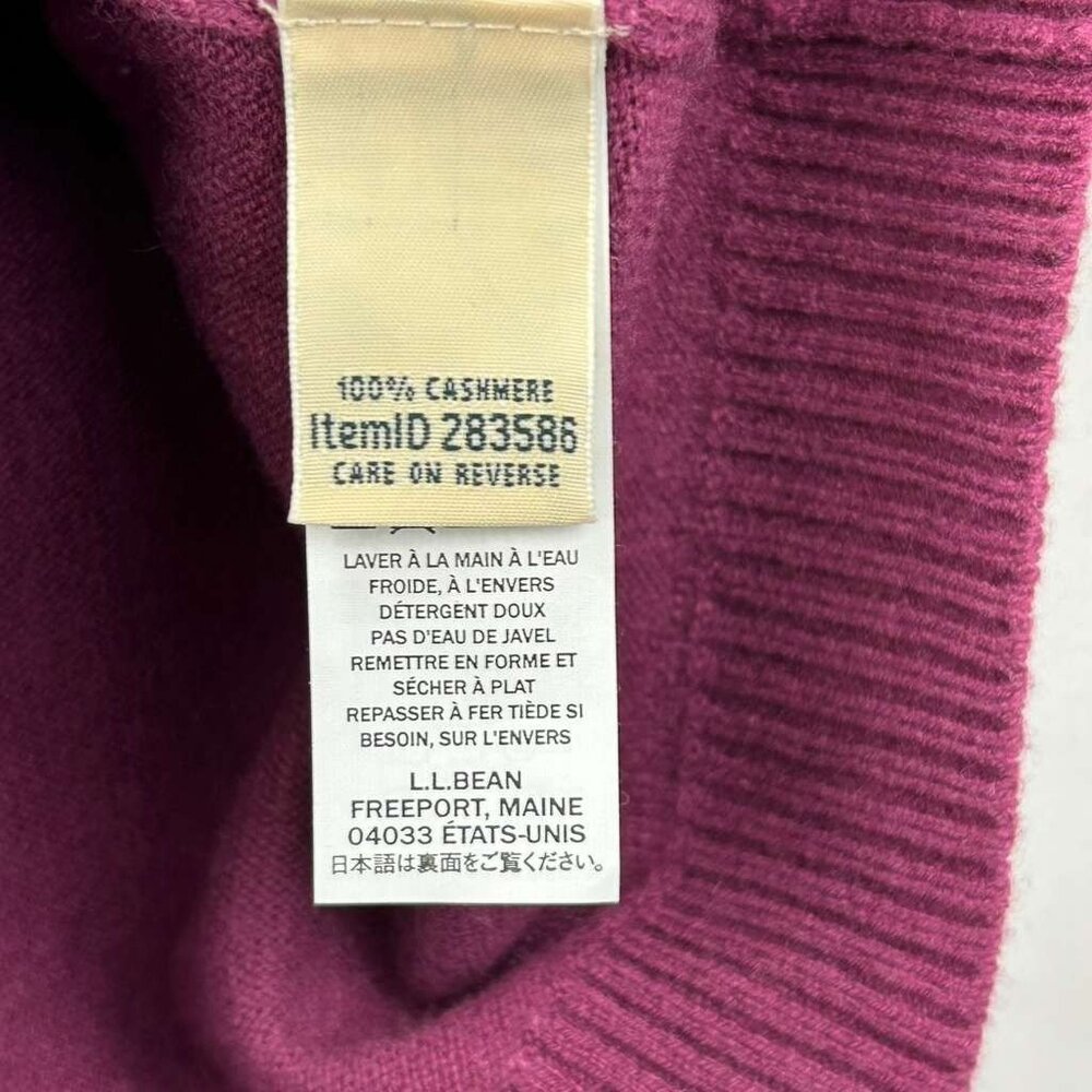 LL Bean Women’s XS 100% Cashmere Light Plum Crew Neck Sweater Long Sleeves - Picture 9 of 13